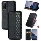 For vivo Y20 Cubic Grid Pressed Horizontal Flip Magnetic PU Leather Case with Holder & Card Slots & Wallet(Black) - 1