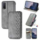 For vivo Y20 Cubic Grid Pressed Horizontal Flip Magnetic PU Leather Case with Holder & Card Slots & Wallet(Grey) - 1