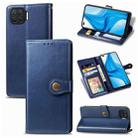 For OPPO F17 Pro Retro Solid Color Leather Buckle Phone Case with Lanyard & Photo Frame & Card Slot & Wallet & Stand Function(Blue) - 1