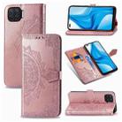 For OPPO F17 Pro Mandala Flower Embossed Horizontal Flip Leather Case with Bracket / Card Slot / Wallet / Lanyard(Rose Gold) - 1