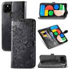 For Google Pixel 4a 5G Halfway Mandala Embossing Pattern Horizontal Flip PU Leather Case with Card Slots & Holder & Wallet & Lanyard(Black) - 1