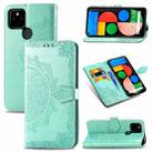 For Google Pixel 4a 5G Halfway Mandala Embossing Pattern Horizontal Flip PU Leather Case with Card Slots & Holder & Wallet & Lanyard(Green) - 1