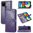 For Google Pixel 4a 5G Halfway Mandala Embossing Pattern Horizontal Flip PU Leather Case with Card Slots & Holder & Wallet & Lanyard(Purple) - 1