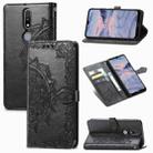 For Nokia 2.4 Mandala Flower Embossed Horizontal Flip Leather Case with Bracket / Card Slot / Wallet / Lanyard(Black) - 1