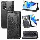 For Xiaomi Mi 10T / Redmi K30S Mandala Flower Embossed Horizontal Flip Leather Case with Bracket / Card Slot / Wallet / Lanyard(Black) - 1