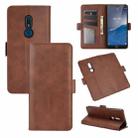 For Nokia C3 Dual-side Magnetic Buckle Horizontal Flip Leather Case with Holder & Card Slots & Wallet(Brown) - 1