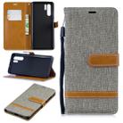 Color Matching Denim Texture Leather Case for Huawei  P30 Pro, with Holder & Card Slots & Wallet & Lanyard(Gray) - 1