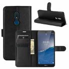For Nokia C3 Litchi Texture Horizontal Flip Leather Case with Holder & Card Slots & Wallet(Black) - 1