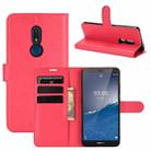 For Nokia C3 Litchi Texture Horizontal Flip Leather Case with Holder & Card Slots & Wallet(Red) - 1