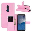 For Nokia C3 Litchi Texture Horizontal Flip Leather Case with Holder & Card Slots & Wallet(Pink) - 1