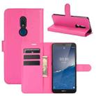 For Nokia C3 Litchi Texture Horizontal Flip Leather Case with Holder & Card Slots & Wallet(Rose red) - 1