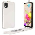 For LG K42 R64 Texture Single Vertical Flip Leather Protective Case with Card Slots & Photo Frame(White) - 1