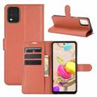 For LG K42 Litchi Texture Horizontal Flip Protective Case with Holder & Card Slots & Wallet(Brown) - 1