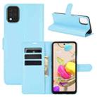 For LG K42 Litchi Texture Horizontal Flip Protective Case with Holder & Card Slots & Wallet(Blue) - 1