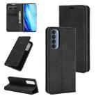 For OPPO Reno4 Pro 4G Retro-skin Business Magnetic Suction Leather Case with Holder & Card Slots & Wallet(Black) - 1