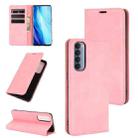 For OPPO Reno4 Pro 4G Retro-skin Business Magnetic Suction Leather Case with Holder & Card Slots & Wallet(Pink) - 1