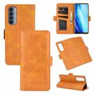 For OPPO Reno4 Pro 4G Dual-side Magnetic Buckle Horizontal Flip Leather Case with Holder & Card Slots & Wallet(Yellow) - 1