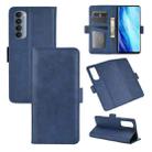 For OPPO Reno4 Pro 4G Dual-side Magnetic Buckle Horizontal Flip Leather Case with Holder & Card Slots & Wallet(Dark Blue) - 1
