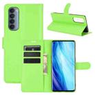 For OPPO Reno4 Pro 4G Litchi Texture Horizontal Flip Protective Case with Holder & Card Slots & Wallet(Green) - 1