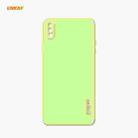 For iPhone X / XS ENKAY ENK-PC071 Hat-Prince Liquid Silicone Straight Edge Shockproof Protective Case(Light Green) - 1