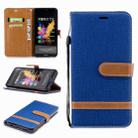 Color Matching Denim Texture Leather Case for Huawei Honor 7X, with Holder & Card Slots & Wallet & Lanyard(Royal Blue) - 1