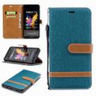 Color Matching Denim Texture Leather Case for Huawei Honor 7X, with Holder & Card Slots & Wallet & Lanyard(Green) - 1