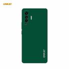 For vivo X50 Hat-Prince ENKAY ENK-PC074 Liquid Silicone Straight Edge Shockproof Protective Case(Dark Green) - 1