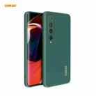 For Xiaomi Mi 10 5G Hat-Prince ENKAY ENK-PC075 Liquid Silicone Straight Edge Shockproof Protective Case(Dark Green) - 1