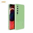 For Xiaomi Mi 10 5G Hat-Prince ENKAY ENK-PC075 Liquid Silicone Straight Edge Shockproof Protective Case(Light Green) - 1