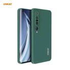 For Xiaomi Mi 10 Pro 5G Hat-Prince ENKAY ENK-PC076 Liquid Silicone Straight Edge Shockproof Protective Case(Dark Green) - 1