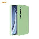 For Xiaomi Mi 10 Pro 5G Hat-Prince ENKAY ENK-PC076 Liquid Silicone Straight Edge Shockproof Protective Case(Light Green) - 1