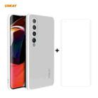 For Xiaomi Mi 10 5G Hat-Prince ENKAY ENK-PC0752 Liquid Silicone Straight Edge Shockproof Protective Case  + 3D Full Screen PET Curved Hot Bending HD Screen Protector Soft Film(White) - 1