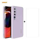 For Xiaomi Mi 10 5G Hat-Prince ENKAY ENK-PC0752 Liquid Silicone Straight Edge Shockproof Protective Case  + 3D Full Screen PET Curved Hot Bending HD Screen Protector Soft Film(Purple) - 1