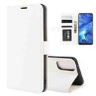 For OPPO Reno4 4G R64 Texture Single Horizontal Flip Protective Case with Holder & Card Slots & Wallet& Photo Frame(White) - 1