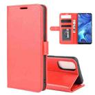For OPPO Reno4 4G R64 Texture Single Horizontal Flip Protective Case with Holder & Card Slots & Wallet& Photo Frame(Red) - 1