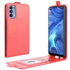 For OPPO Reno4 4G R64 Texture Single Vertical Flip Leather Protective Case with Card Slots & Photo Frame(Red) - 1