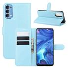 For OPPO Reno4 4G Litchi Texture Horizontal Flip Protective Case with Holder & Card Slots & Wallet(Blue) - 1