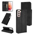 For Samsung Galaxy S21 5G Retro-skin Business Magnetic Suction Leather Case with Holder & Card Slots & Wallet(Black) - 1