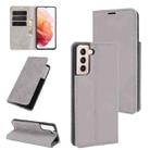 For Samsung Galaxy S21 5G Retro-skin Business Magnetic Suction Leather Case with Holder & Card Slots & Wallet(Grey) - 1