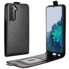 For Samsung Galaxy S21 5G R64 Texture Single Vertical Flip Leather Protective Case with Card Slots & Photo Frame(Black) - 1