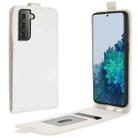 For Samsung Galaxy S21 5G R64 Texture Single Vertical Flip Leather Protective Case with Card Slots & Photo Frame(White) - 1