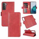 For Samsung Galaxy S21 5G Dual-side Magnetic Buckle Horizontal Flip Leather Case with Holder & Card Slots & Wallet(Red) - 1