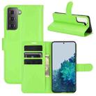 For Samsung Galaxy S21 5G Litchi Texture Horizontal Flip Protective Case with Holder & Card Slots & Wallet(Green) - 1