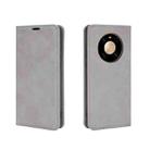 For Huawei Mate 40 Pro Retro-skin Business Magnetic Suction Leather Case with Holder & Card Slots & Wallet(Grey) - 2