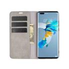For Huawei Mate 40 Pro Retro-skin Business Magnetic Suction Leather Case with Holder & Card Slots & Wallet(Grey) - 5