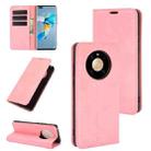 For Huawei Mate 40 Pro Retro-skin Business Magnetic Suction Leather Case with Holder & Card Slots & Wallet(Pink) - 1