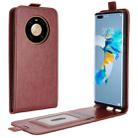 For Huawei Mate 40 Pro R64 Texture Single Vertical Flip Leather Protective Case with Card Slots & Photo Frame(Brown) - 1