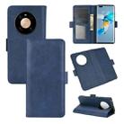 For Huawei Mate 40 Pro Dual-side Magnetic Buckle Horizontal Flip Leather Case with Holder & Card Slots & Wallet(Dark Blue) - 1