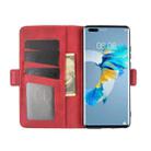 For Huawei Mate 40 Pro Dual-side Magnetic Buckle Horizontal Flip Leather Case with Holder & Card Slots & Wallet(Red) - 5