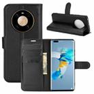 For Huawei Mate 40 Pro Litchi Texture Horizontal Flip Protective Case with Holder & Card Slots & Wallet(Black) - 1